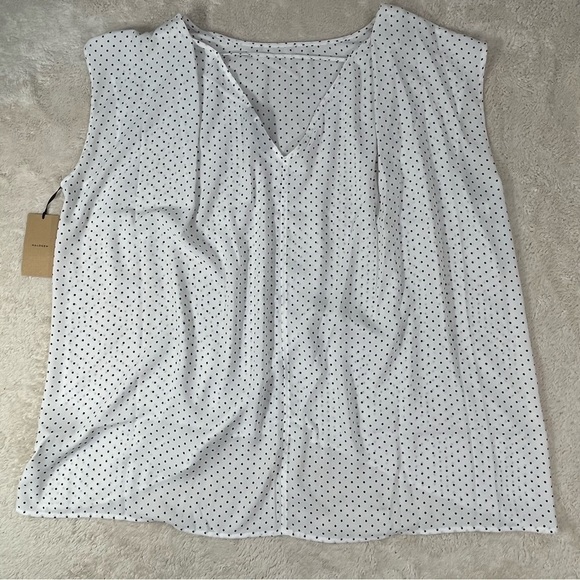 NWT HALOGEN White Sleeveless Polka Dot Sheer Top w/ Plunging Back VSize 3XL - Picture 11 of 11